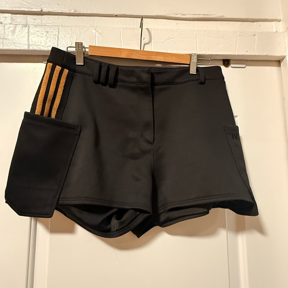 Adidas Ivy Park Black Suit Shorts With Gold Stripes Size L